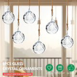 1.57in Crystal Ball Sun Catcher Prisms 6pcs Hanging Crystals Rainbow Maker Decorations for Chandelier Window Wedding Valentines Decor