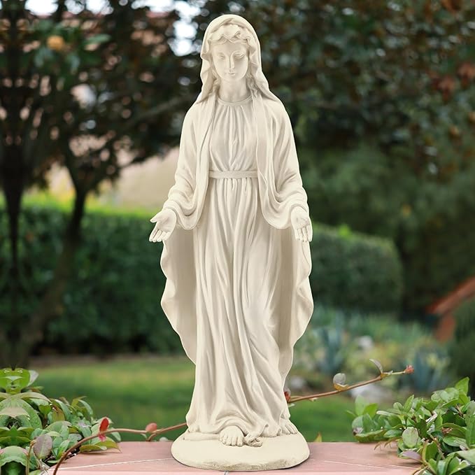 YOLENY Virgin Mary Statue Outdoor, 29.4 Inch Tall Garden Statue of Mary, All-Weather Outdoor Religious Blessed Mother Sculpture for Patio Yard Home Decor