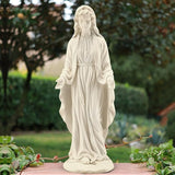 YOLENY Virgin Mary Statue Outdoor, 29.4 Inch Tall Garden Statue of Mary, All-Weather Outdoor Religious Blessed Mother Sculpture for Patio Yard Home Decor