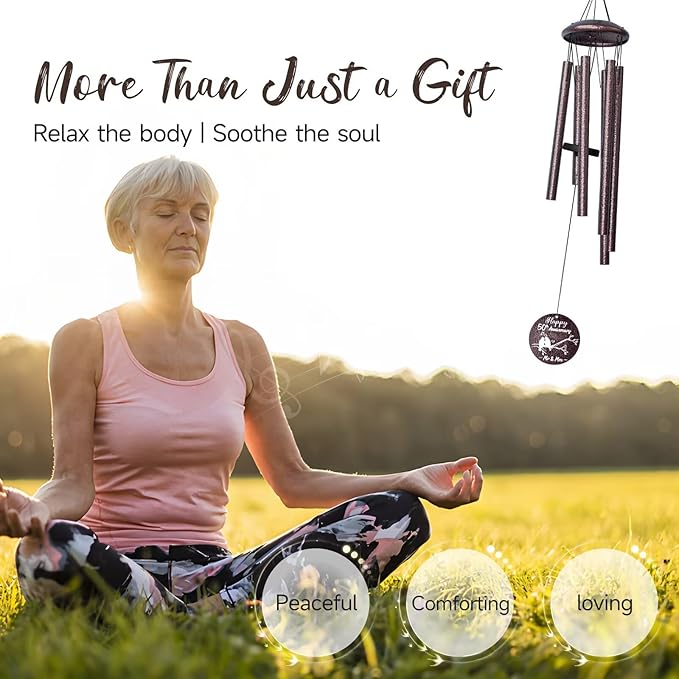 50th Anniversary Wind Chimes Gifts for Men Women, Romantic 50 Year Anniversary for Couples, Parents, Wife, Husband, Friends, Happy Anniversaries Decorations