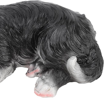Sleep Puppy Statues Sculptures,Border Collie Figurine,Synthetic Resin Waterproof Border Collie Ornament,Outdoor Dog Statues for Garden Patio, Lawn, Yard Art Decoration