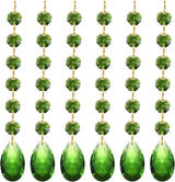 PATIKIL Teardrop Crystal Chandelier Pendants Beads, 6 Pack 160mm Length 38mm Chandelier Prisms Parts Ornaments Hanging Beads for DIY Arts Crafts Decoration, Green