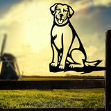 Metal Garden Dog Statue Ornament Gift Metal Art Dog Silhouette Decoration Steel Dogs Statue Decorative Garden Stakes for Yard, Lawn, Patio, Pathway (Labrador)