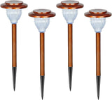 Alpine Corporation LBM174SLR-4 Solar Copper Stainless Steel Pathway LED Lights, 15" H, Bronze, Set of 4