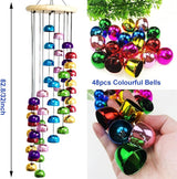 Colorful Copper Wind Chime 30" Handcrafted Metal & Wood Bell Chimes Outdoor Garden Decor for Patio Porch Father Mother’s Day by LITIALLY