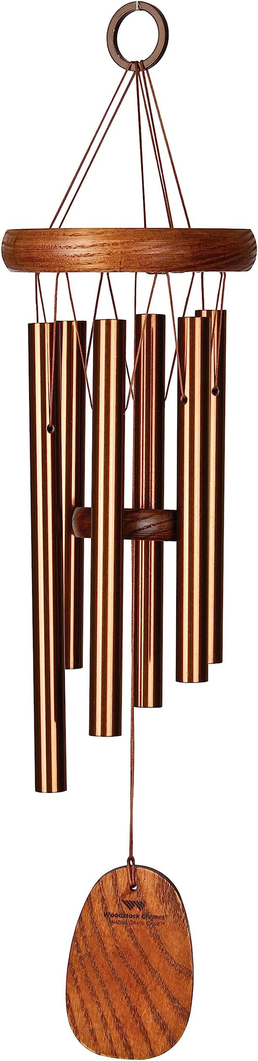 Woodstock Chimes Amazing Grace Wind Chime for Outside 16" Small Bronze, Outdoor Decor for Patio, Porch, Garden, Memorial Gift for Loved Ones AGSBR