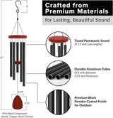 Wind Chimes for Outside - 37" Large Wind Chimes, Classic Black Aluminum Windchimes Outdoors, Zen Gift for Mom, Outdoor Garden Patio Decoration