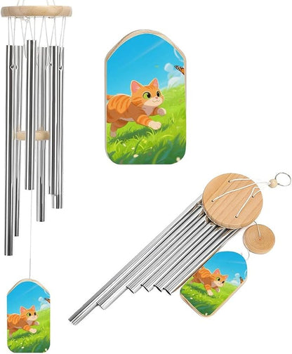 Wind Chimes for Outside Metal Wind Chimes Cats and Butterflies Garden Backyard and Patio Decoration