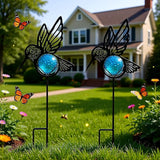 Hummingbird Solar Lights Outdoor Decorations, 2 Pack Metal Iron Solar Stake Lights for Yard, Garden, Lawn Decor