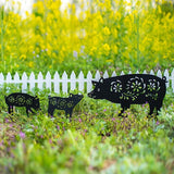 EZTZEN Metal Pig Garden Stakes Decorative, Gifts for Women/Men/Pig Lovers, Black Silhouette Statues for Outside, Outdoor Decor, Yard Art, Patio, Lawn Ornaments