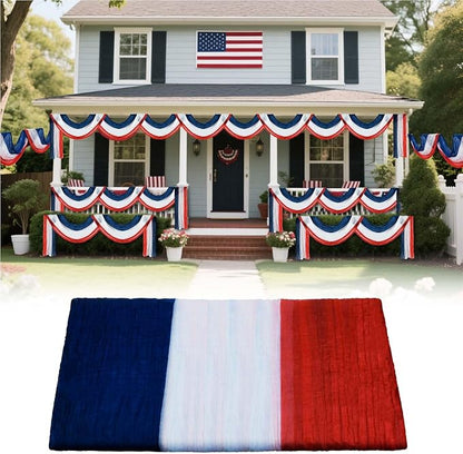 3 * 20ft Patriotic Bunting Banner 4th of July American Bunting Flag Red White and Blue Banner Outdoor Decoration for Independence Day Party Labor Day Veterans Day Memorial Day Porch Yard Door
