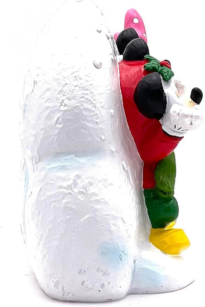 Disney Mickey and Minnie Mouse Let it Snow Christmas Outdoor Garden Rock, 5 inches Tall, Officially Licensed Disney Product