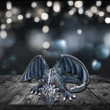 Resin Garden Dragon Statue Squatting Guard Dragon Figurine Dragon Decorations for Outside Lawn Patio Yard Ornament Gothic Garden Decor Patio Balcony Yard Decorations (Black)