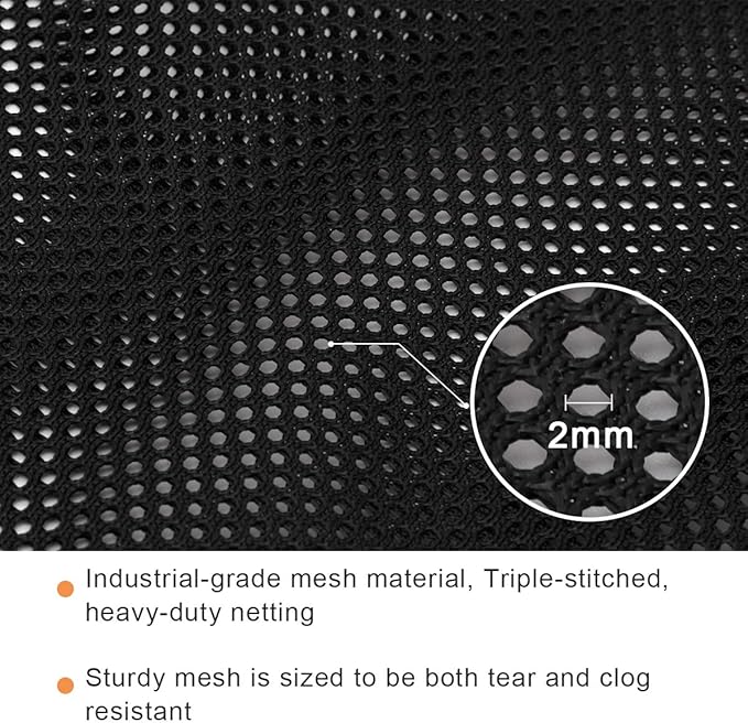 Coolrunner Pump Barrier - 12" x 15.7" Pond Filter Mesh Bag for Biological Filters (Black)