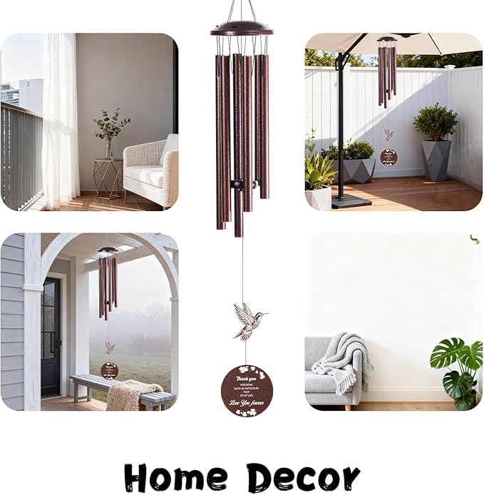 Outdoor Wind Chimes, 37 inch, Hummingbird Windchime, Suitable for Home Decoration, can be Used in Gardens, patios, Balconies, etc. Gift That Expresses Sympathy for Mothers, Grandmothers or Friends.