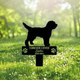 Custom Barbet Metal Memorial Garden Stake Personalized Pet Grave Marker Name Sign Remembrance Stake Decor Sympathy Dog Loss,Outdoor Statues for Yard Garden Lawn Patio Pathway Grave Ornament Gift.