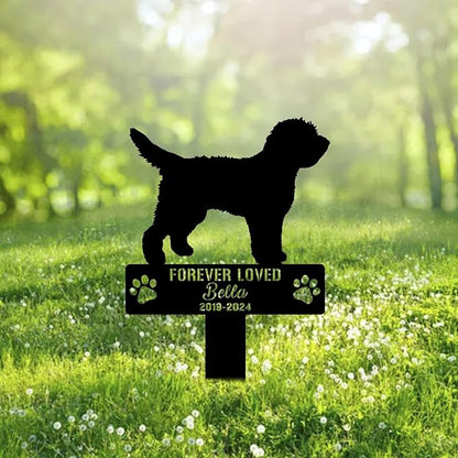 Custom Barbet Metal Memorial Garden Stake Personalized Pet Grave Marker Name Sign Remembrance Stake Decor Sympathy Dog Loss,Outdoor Statues for Yard Garden Lawn Patio Pathway Grave Ornament Gift.