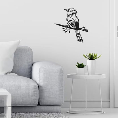 Renovatio Metal Bird Decor, Gifts for Mom, Rustic Bluejay Decoration, Metal Garden Sculpture, Outdoor Tree Ornaments – A Unique Outdoor Yard Decor – Bluejay (Black)