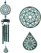 Wind Chimes for Outside Zen Atmosphere Wind Chime Windchime Outdoors for Outdoor Garden Patio Decor with Mandala Design Windchime Gifts for Mother Grandma Sisters(8 Petal)