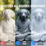 OLOMA Yoga Dog Yard Garden Sculpture Concrete Stone Statue Resin Coated Heavy Weather Resistant Indoor Outdoor Decorative Accent Feature for Patio Display Decorative Garden Accent Feature