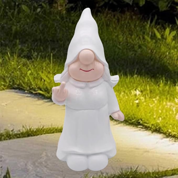 MINICAR Gnome Statue Lady, Funny Outdoor Garden Yard Lawn Sculpture Decoration Home Decor Naughty Gifts, 6.3 Inch Tall