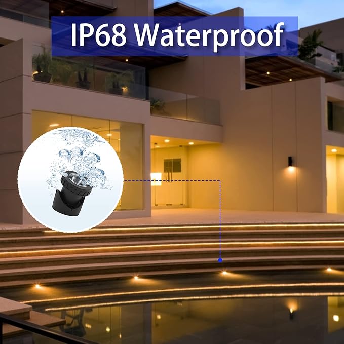 Colored Pond Lights with Timer, RGB Weighted Fountain Light IP68 Waterproof, Dimmable Outdoor Landscape Lights Fish Tank Pond Fountain Garden, 4 in Set