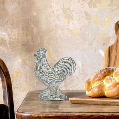 Rooster Statue Chicken Figurine Cement Rooster Figurine Figurines Artwork for Outdoor, Backyard, Patio and Home Kitchen Decoration
