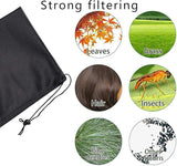 EQINI 2 Pack Pump Barrier Bag, 12.2"*15.9" with Drawstring Pond Mesh Pump Filter Bag for Pond biofilters Aquarium Filtration and Outdoor Swimming Pool Black Media Bags