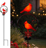 Cardinal Garden Decor Red Cardinal Figurine Solar Lights Garden Stake Outdoor Decor, Christmas Yard Decorations for Patio Porch Pathway Lawn Ornaments, Cemetery Solar Light Red Bird Gift