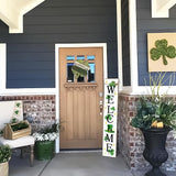 St. Patrick's Day Wooden Porch Sign 47" Spring Large Welcome Porch Sign for Home Front Door Yard Clover Party Decor (Green)