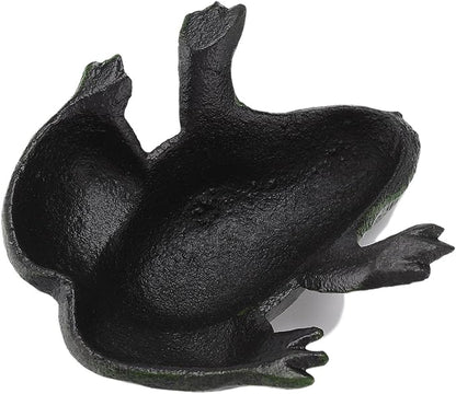 BRASSTAR Cast Iron Simulation Green Frog Statue Paperweight Lawn Garden Home Office Desk Figurine Decor TQGJPT540
