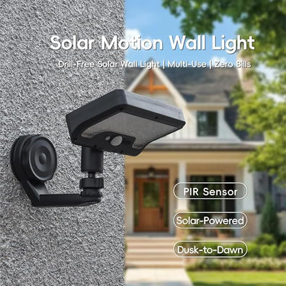 OMISTAR Metal-gipping Outdoor Solar Light, 92 LEDs Motion Sensor Solar Wall Lamp, IP65 Waterproof Balcony Patio Security Light, Adjustable Wall-Mount Fence RV Lighting