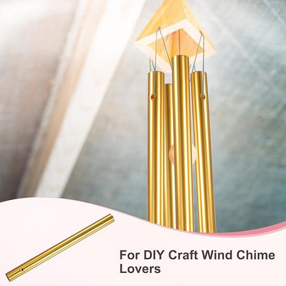 M METERXITY 20-Pack Wind Chime Tubes, Aluminum Wind Chime Empty Tubes, Metal Wind Bell for Adults Arts and Crafts/DIY Home Garden Outdoor Hanging Decorations [1x13cm, Gold]