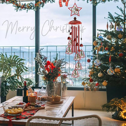 Christmas Wind Chimes for Outside, 35'' Metal Christmas WindChimes Gifts for Women/Men, Decoration for Outdoor, Home, Garden, Patio, Backyard