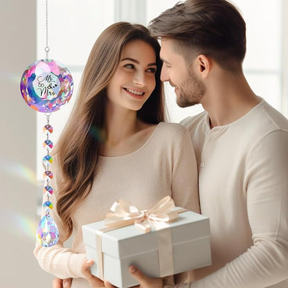 Christmas Anniversary Wedding Gifts for Women Couple Wife Girlfriend, Bridal Shower Gifts, Suncatcher for Home Office Bedroom Living Room, Sun Catcher, Mr and Mrs Christmas Birthday Gift (Mr&Mrs)