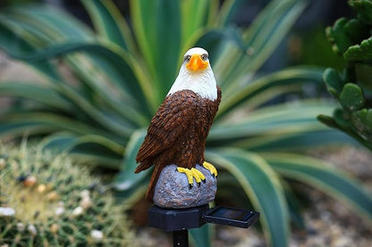 Eagle Figurine Garden Solar Stake Light Eagle Solar Lights Outdoor Decorative Bright Light Eagle Statue for Garden, Lawn, Patio, Yard Decoration（2pack）