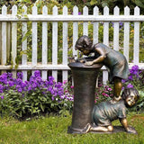 Boy and Girl Garden Statues Outdoor Ornament Sculptures Pressure Water Bath Drinking Figurines Decorations for Patio Yard Lawn Garden Gifts (Bath Bath Sculpture)