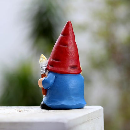 Garden Gnome with Paint Palette and Brush Statue Decoration Figurine Ornament for Indoor Outdoor Home Patio Yard Lawn,Gift for Mom