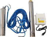 Deep Well Submersible Pump AC 110V 550W Electric Submersible Water Pump, 16 GPM Flow, 295ft Lift, Farm Ranch Irrigation Submersible Bore Hole Deep Well Pump 3420 RPM