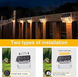 Qualdout Solar Outdoor Lights, 8 Pack Solar Fence Deck Lights, Waterproof Outside Lighting for Step Railing Wall Pool Stair Yard Garden Patio Pool Decorations (Warm White)