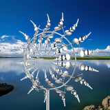 Magical Metal Windmill, Wind Spinners for Yard Garden, Outdoor Spinners, Windmill for Yard, Wind Sculptures & Spinners for Yard Garden Patio Decoration (1PCS Silver)