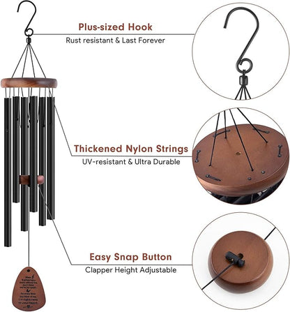 YOUNTASY Sympathy Wind Chimes , Bereavement/Memorial /Sympathy Gift in Memory of Loved One Loss of Mother Father Condolence Remembrance 32 Inch