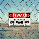 Beware Of The Dog Jack Russell Sign Aluminum Metal Tin Signs Outdoor Yard Sign Warning Sign For Fence Yard Home Kitchen Farm Garden Wall Decor 8x12 Inch
