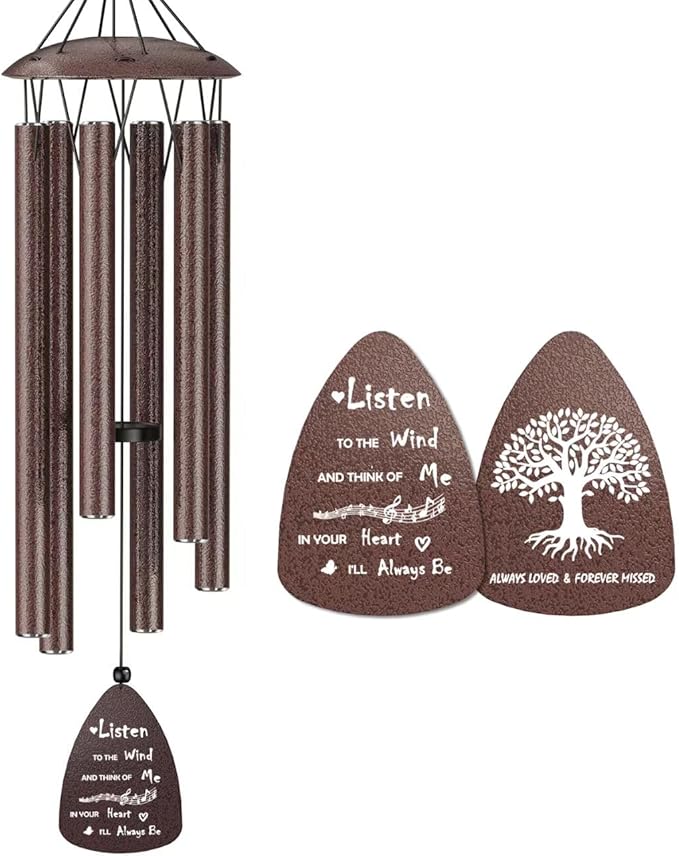Memorial Wind Chimes for Outside, Sympathy Gift for Loss of Loved One Prime Mom Dad, Ideal for Bereavement & Funeral & Remembrance，Garden Patio Outdoor Use