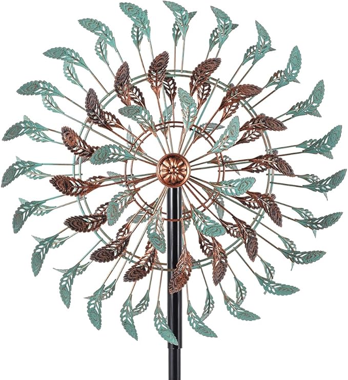 DREAMSOUL 360° Large Wind Spinner Outdoor Vintage Metal Windmill for Yard, Kinetic 6 Blades Wind Spinner for Patio Lawn Decor (80 * 19 Inches)