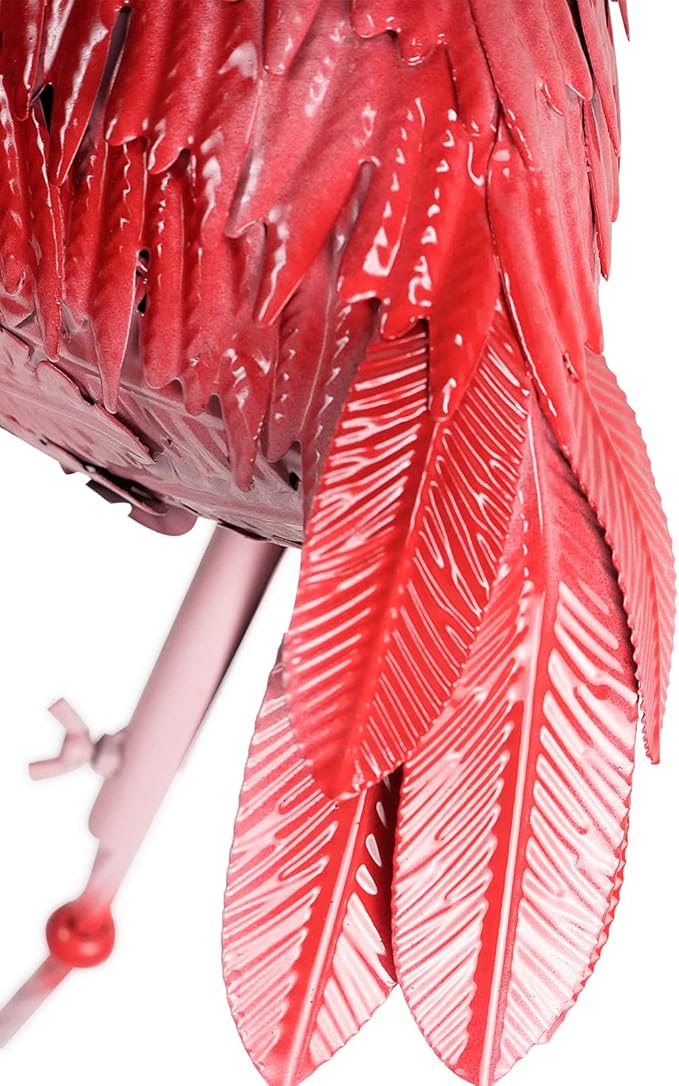 DreamsEden Large Flamingo Garden Statues Set of 3, Outdoor Metal Flamingo Sculptures Yard Art for Lawn Patio Decor, Pink Red Bird Ornaments (47.6 x 42.5 x 26.9 Inch)