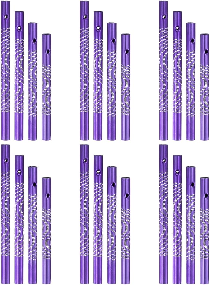M METERXITY 24-Pack Wind Chime Tubes, 4 Sizes Aluminum Metal Wind Bell Empty Tubes for Outside/Adults Arts and Crafts/DIY [Purple]