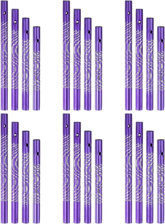 M METERXITY 24-Pack Wind Chime Tubes, 4 Sizes Aluminum Metal Wind Bell Empty Tubes for Outside/Adults Arts and Crafts/DIY [Purple]