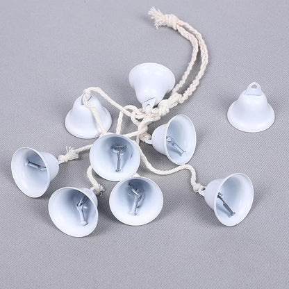 2 Pieces Witch Bells for Door Knob for Protection Handmade Decorative Door Hanging Bell Witch Wind Chimes for Boho Home Room Decor (White)