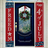 4th of July Decorations - Patriotic Decorations for Independence Day - Happy Fourth of July Deals and Let Freedom Ring Hanging Flags Bunting Banners Door Porch Sign - Fourth of July Party Supplies